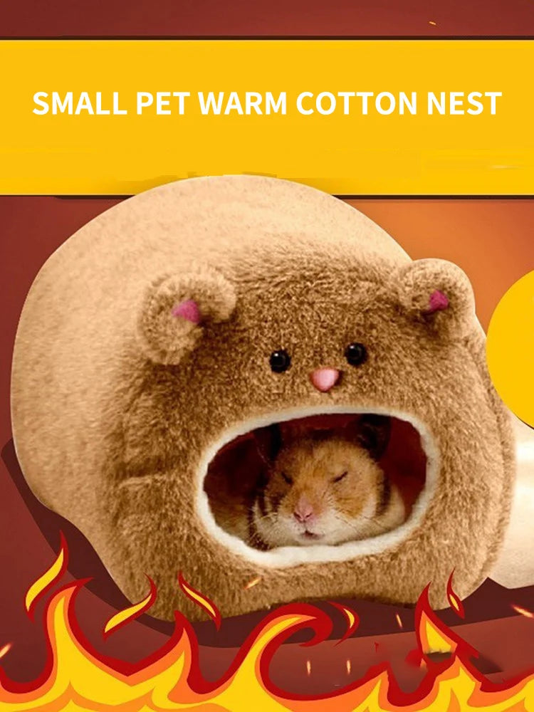 Cozy Cotton Hamster Nest, Winter Warm Small Pet Sleeping Bed