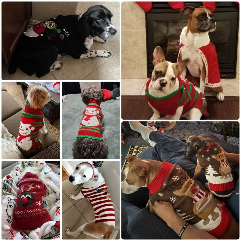 Soft Warm Christmas Turtleneck Dog Sweater for Small Dogs