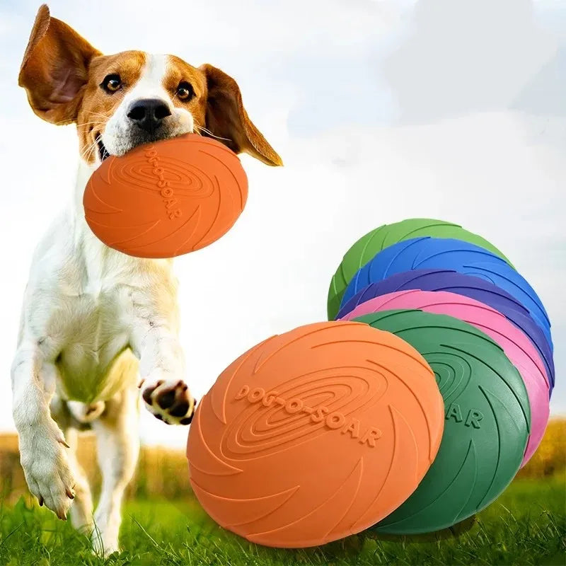 Silicone Dog Frisbee, Bite-Resistant Flying Disc, Assorted Colors