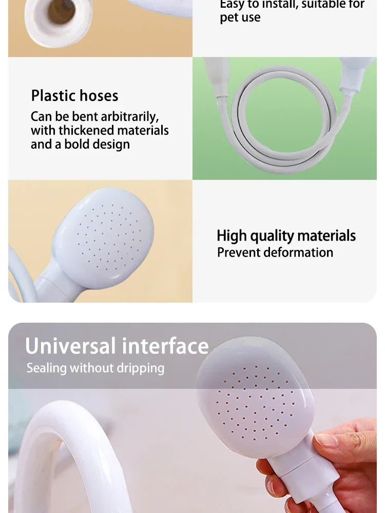 Pet Shower Sprayer Head for Dog and Cat Bathing, Garden Hose Fit