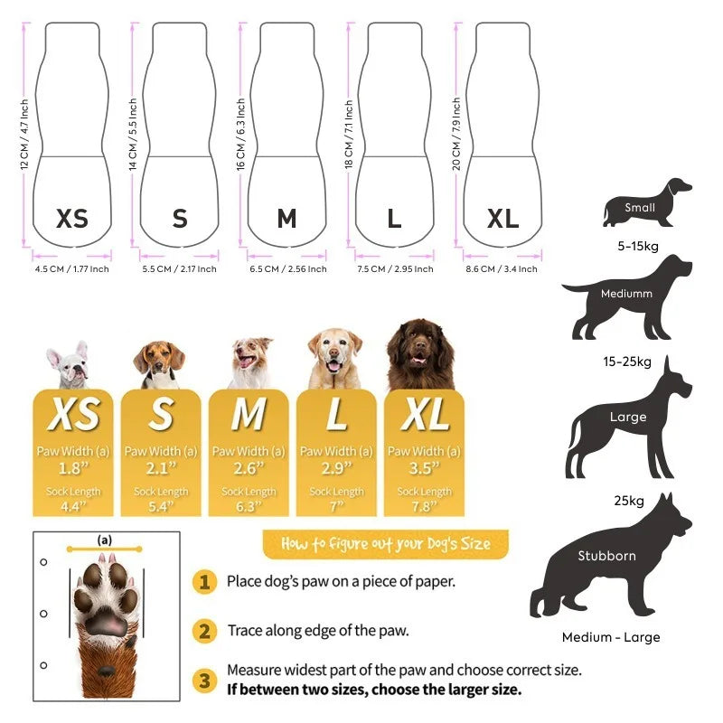 4-Piece Waterproof Anti-Slip Dog Socks for Dogs & Cats