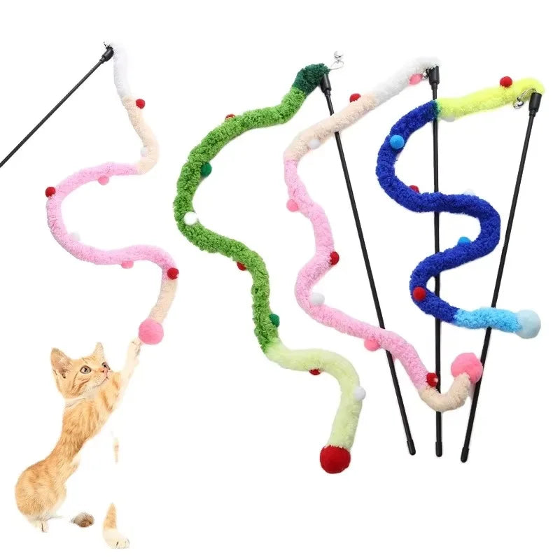 Christmas Feather Teaser Wand Toy for Cats and Kittens