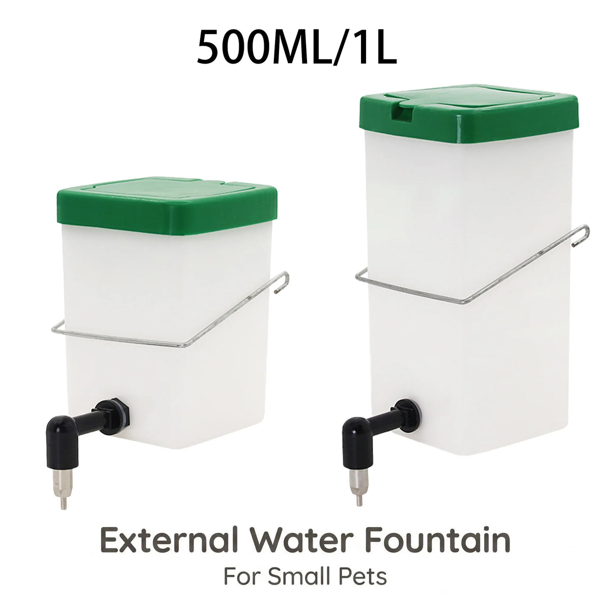 500ML/1L Pet Water Dispenser Hanging Cage Bottle with Stainless