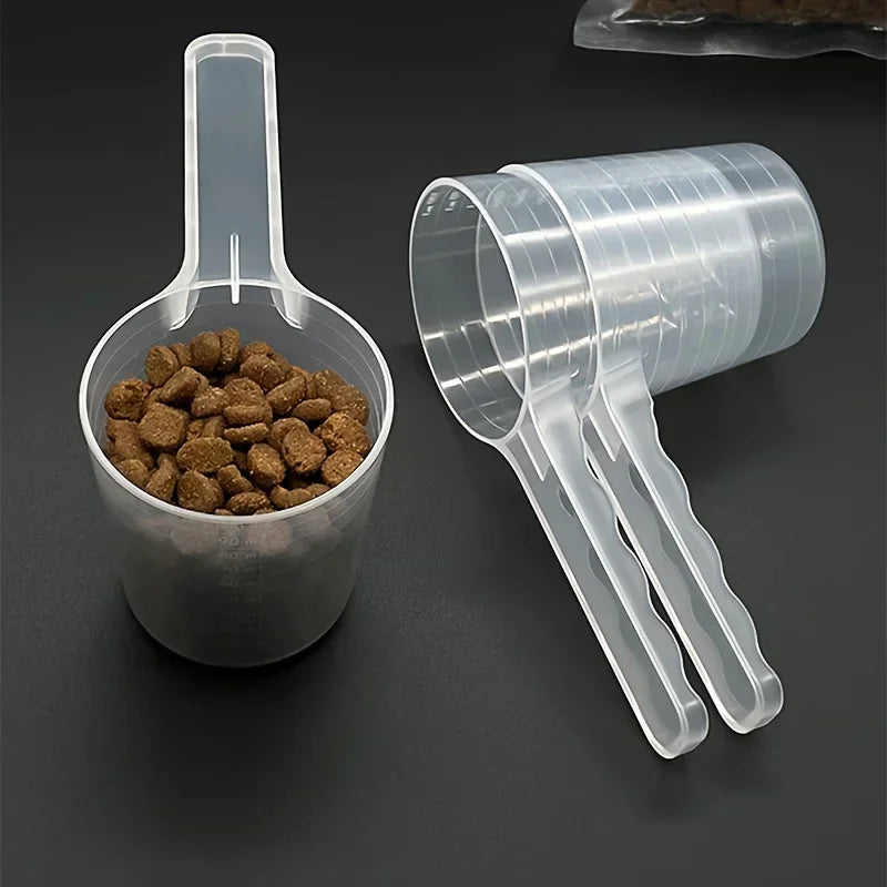 Transparent Pet Food Measuring Scoop with Scale, 100ml Feeding Spoon