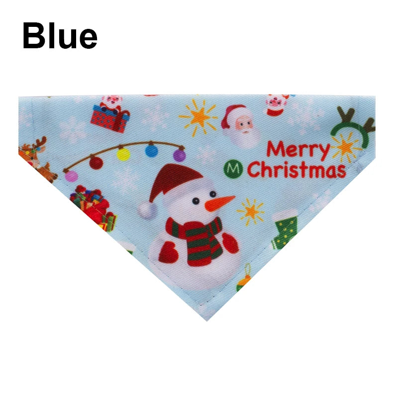 Christmas Santa Pet Bandana, Cotton Holiday Scarf Bib for Dogs & Cats