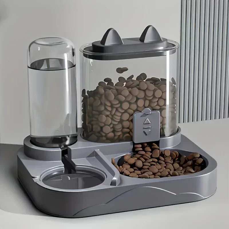 Automatic Gravity Pet Feeder & Water Dispenser Dual Bowl Set