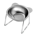 Stainless Steel Raised Cat Bowl, 15° Tilted Neck-Friendly Feeder