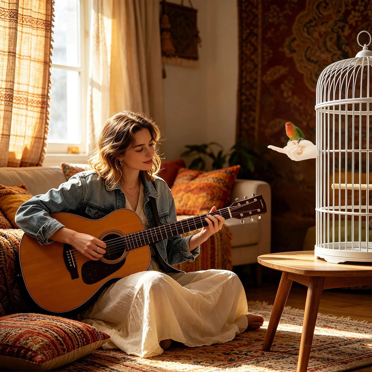 Interactive Hand-Shaped Bird Perch Stand for Conures & Cockatiels