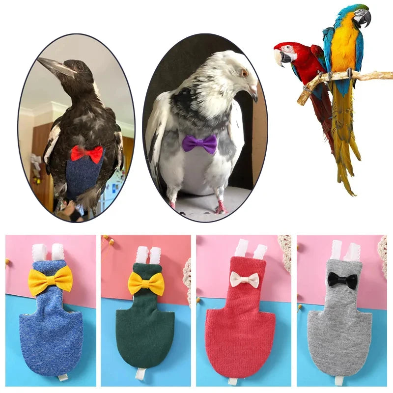 Parrot Flight Suit Diaper, Washable Bird Nappy for Cockatiels & Conures