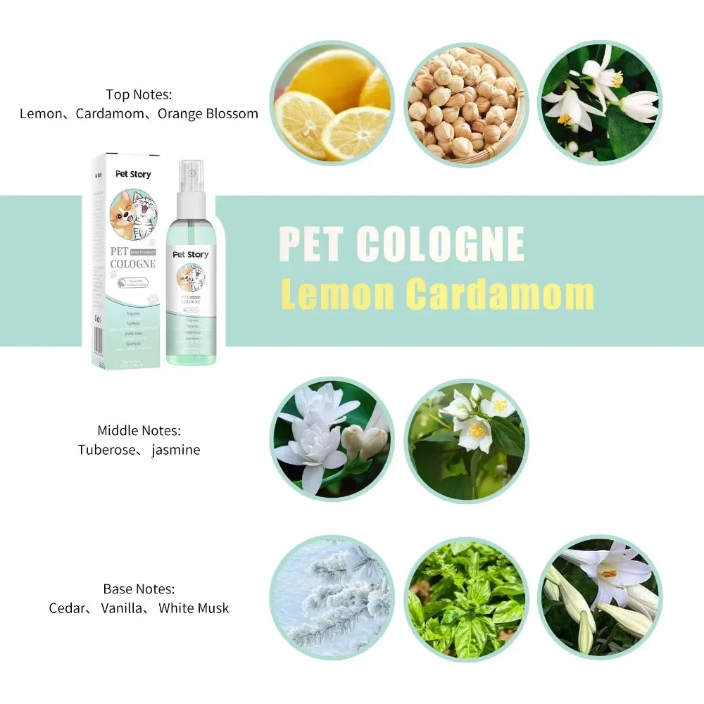 Long-Lasting Pet Cologne Deodorizing Spray for Dogs & Cats, 100ml