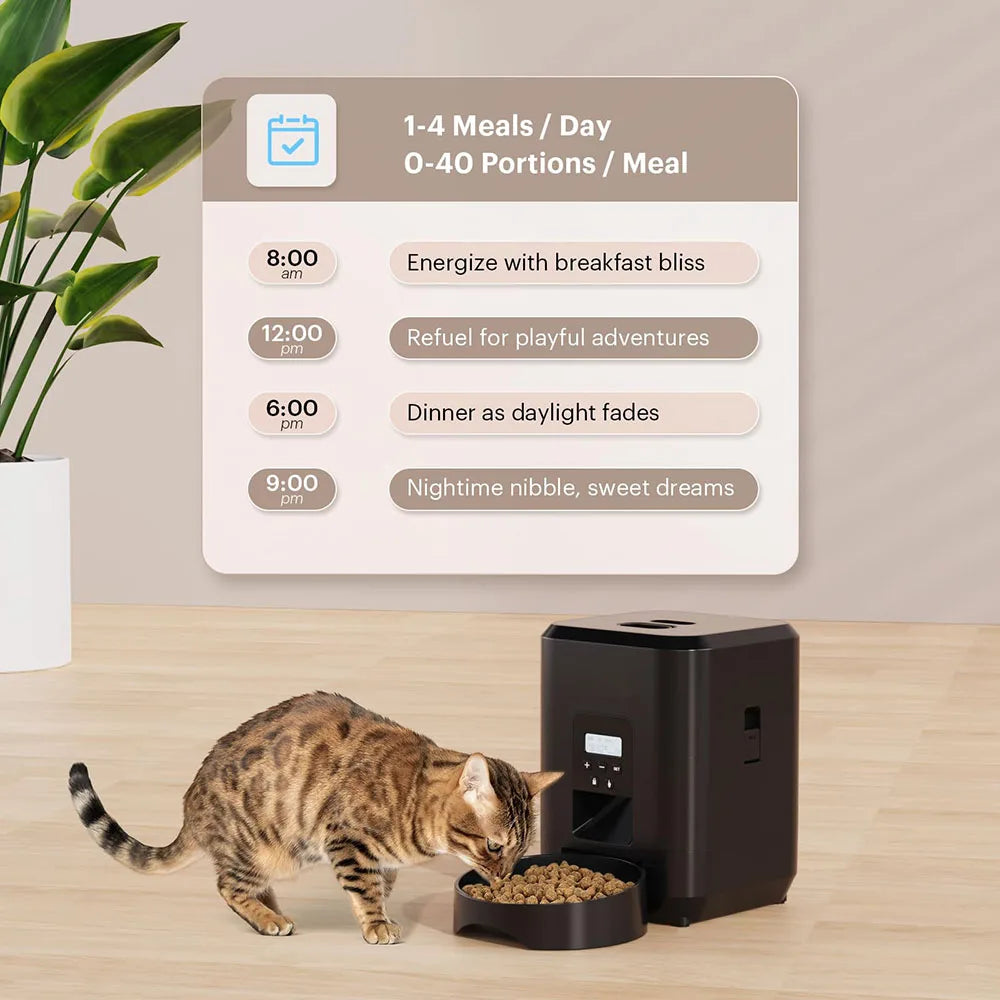 Smart Automatic Pet Feeder with Timer for Cats and Small Dogs