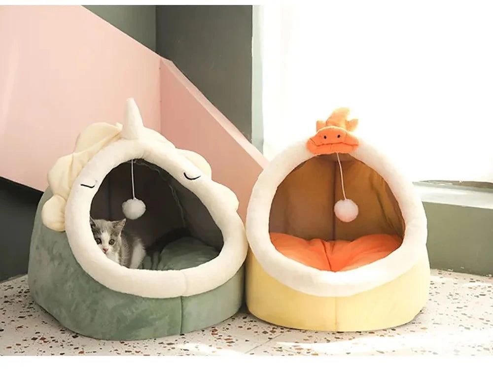 Self-Warming Pet Tent Cave Bed for Cats & Small Dogs, Washable