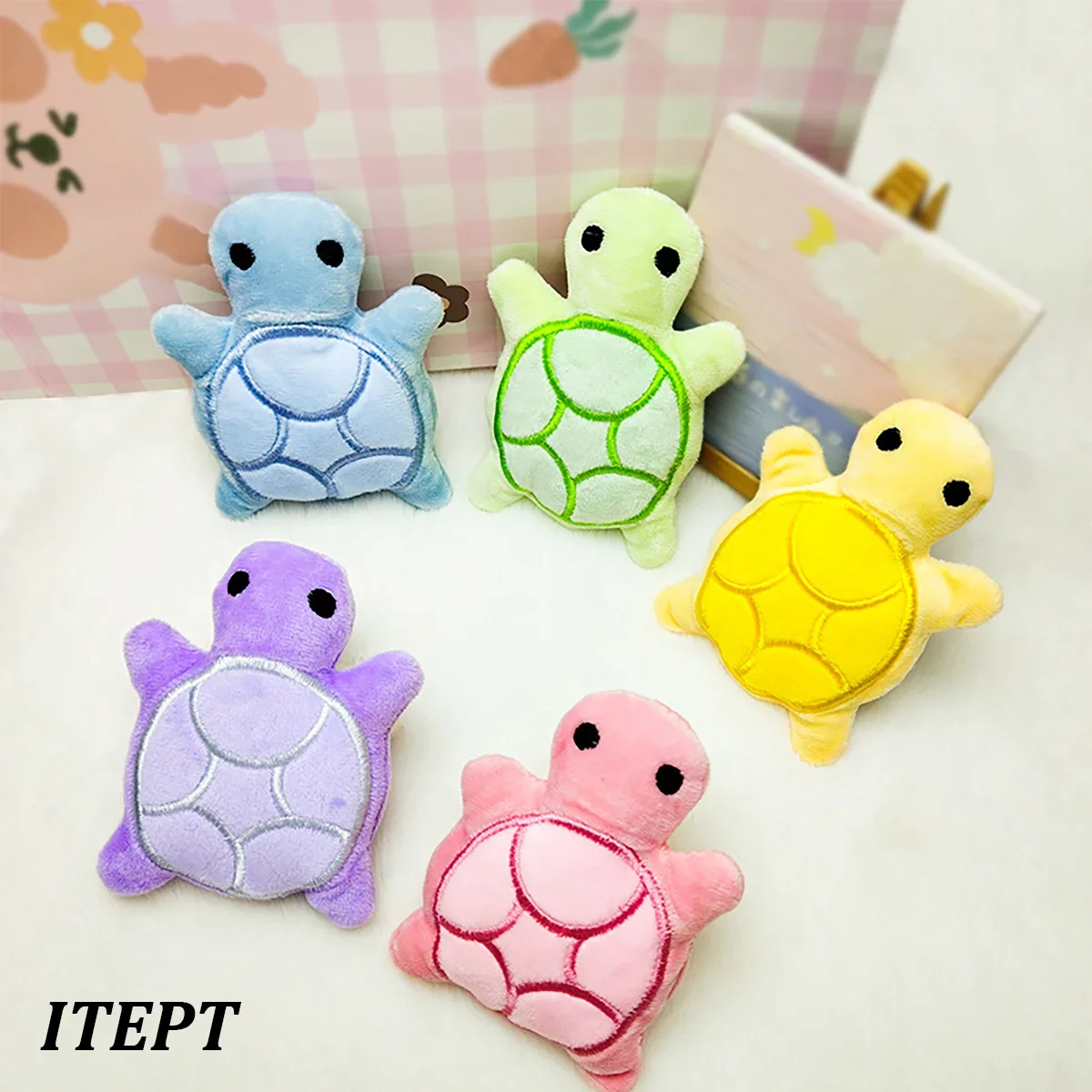 Mini Turtle Plush Squeaky Dog Toy for Puppies & Small Dogs