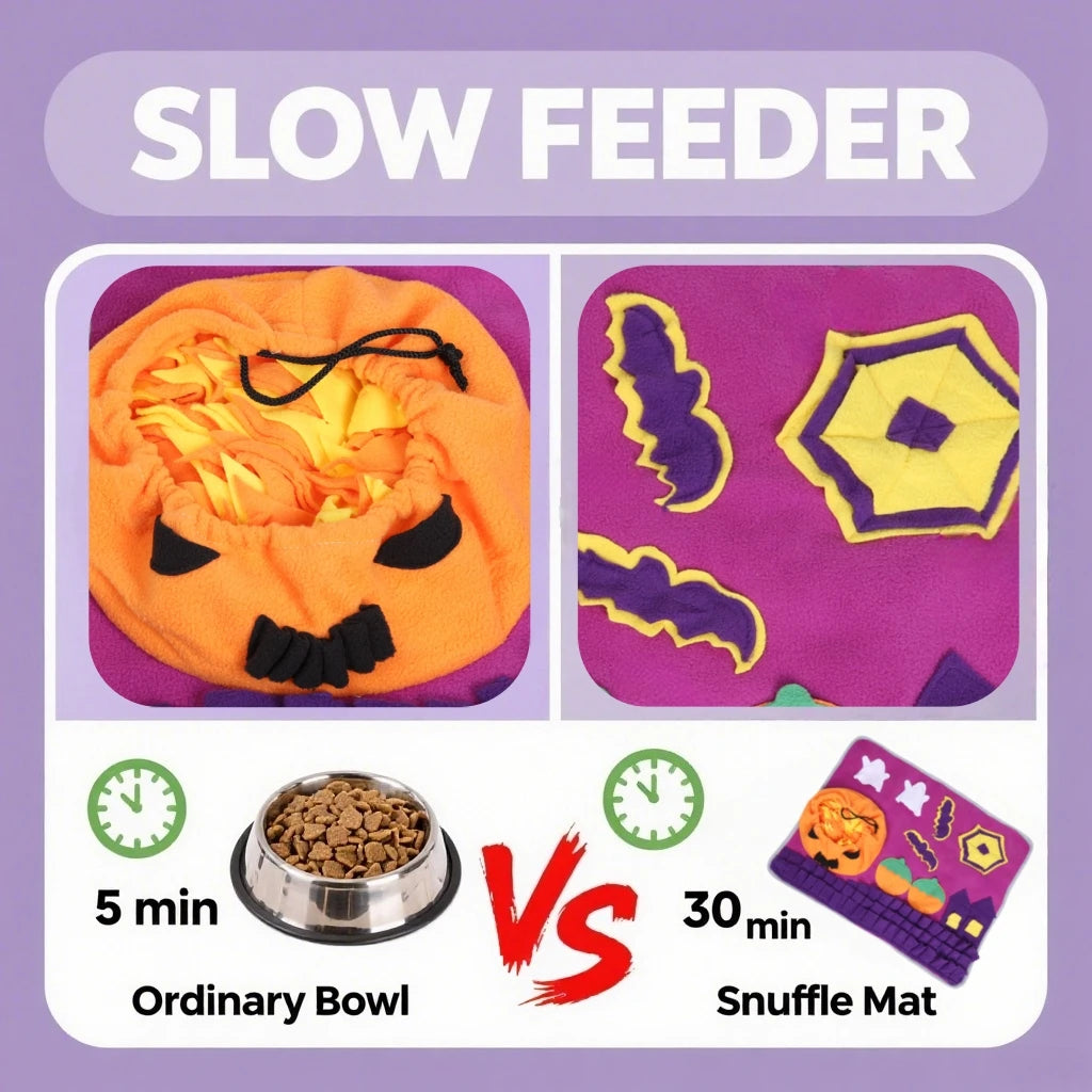 Halloween Snuffle Mat for Dogs, Ghost and Pumpkin Nose Work Puzzle