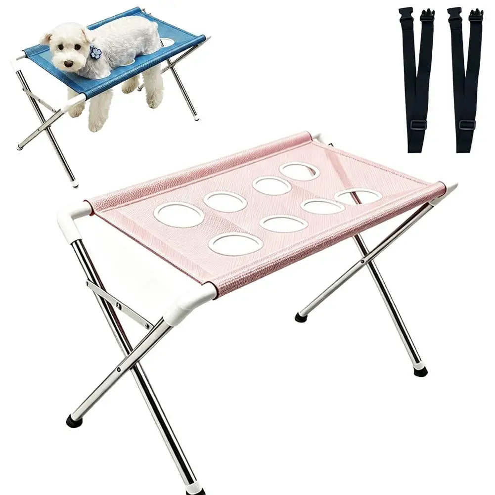 Foldable Pet Grooming Hammock Stand for Nail Trimming, Dogs & Cats