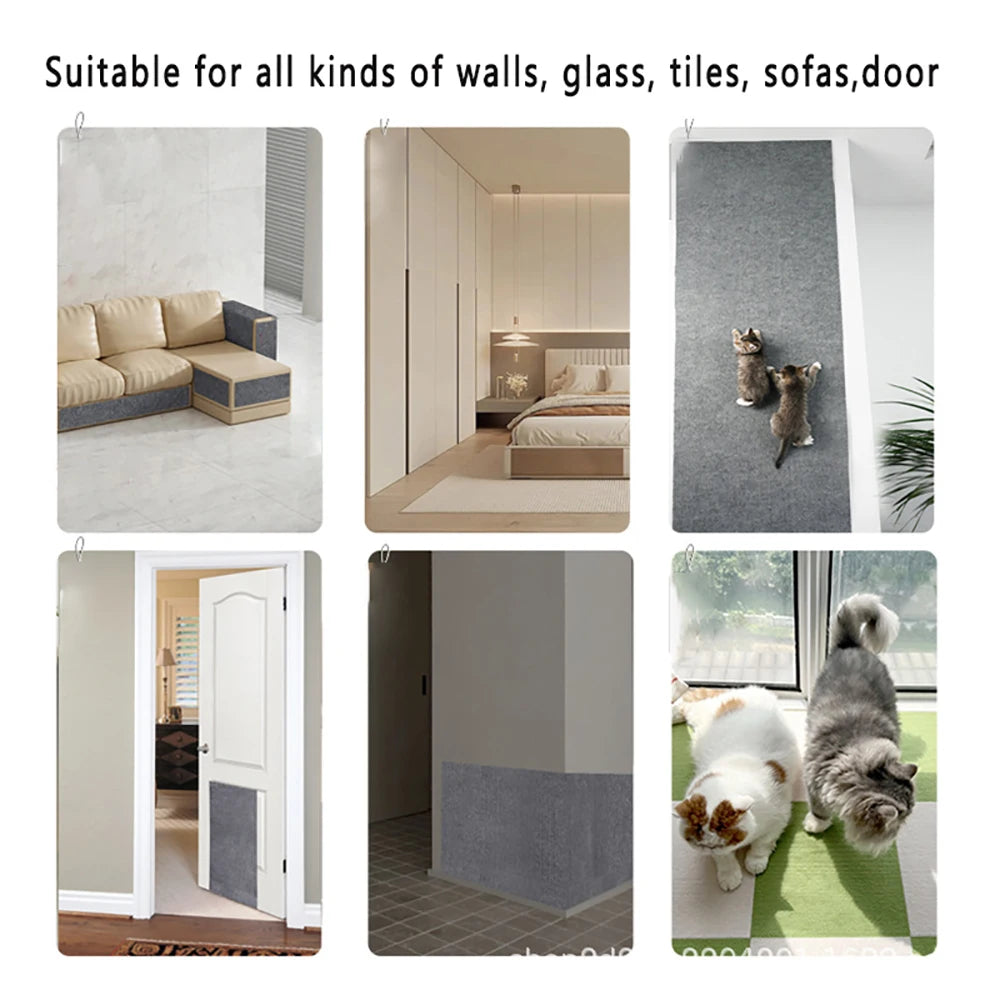 Self-Adhesive Cat Scratching Mat Trimmable Carpet Furniture Protector