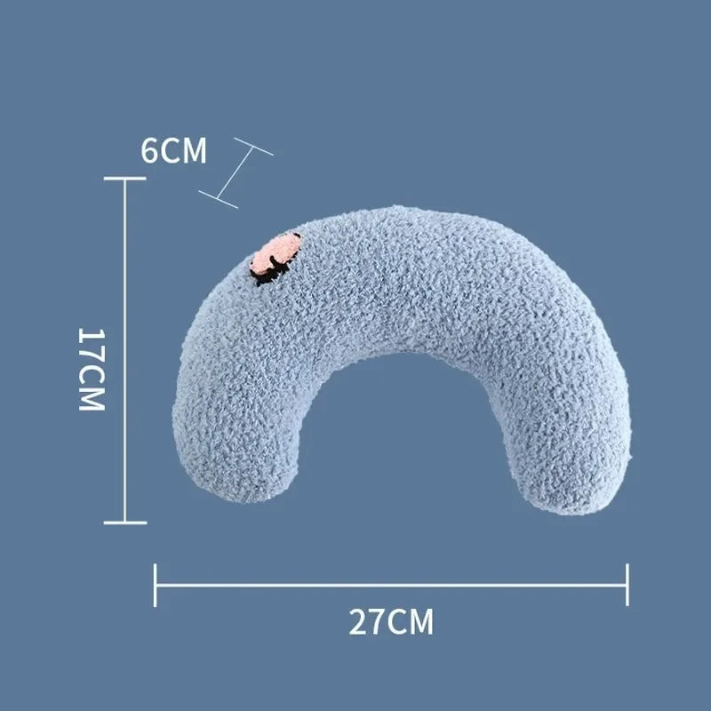 U-Shaped Plush Neck Pillow for Cats & Dogs, Washable Cover