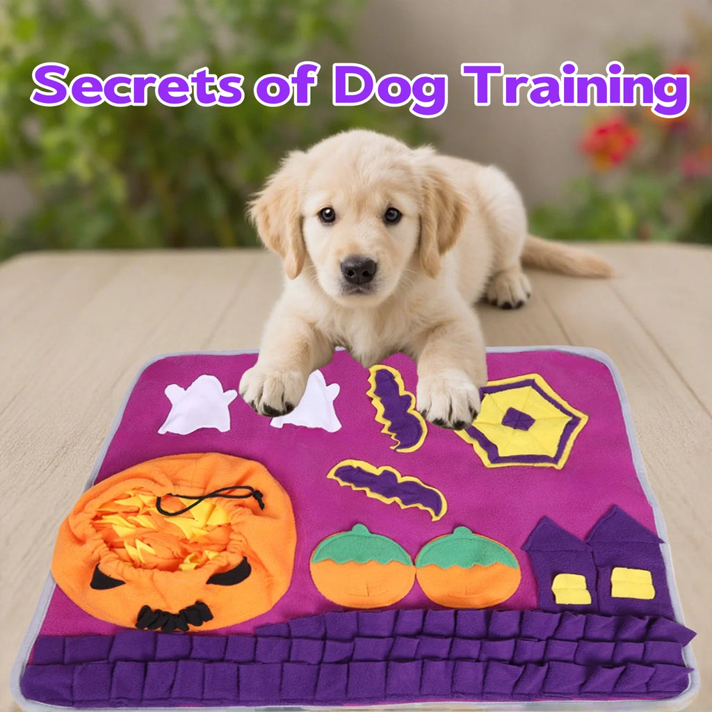 Halloween Snuffle Mat for Dogs, Ghost and Pumpkin Nose Work Puzzle