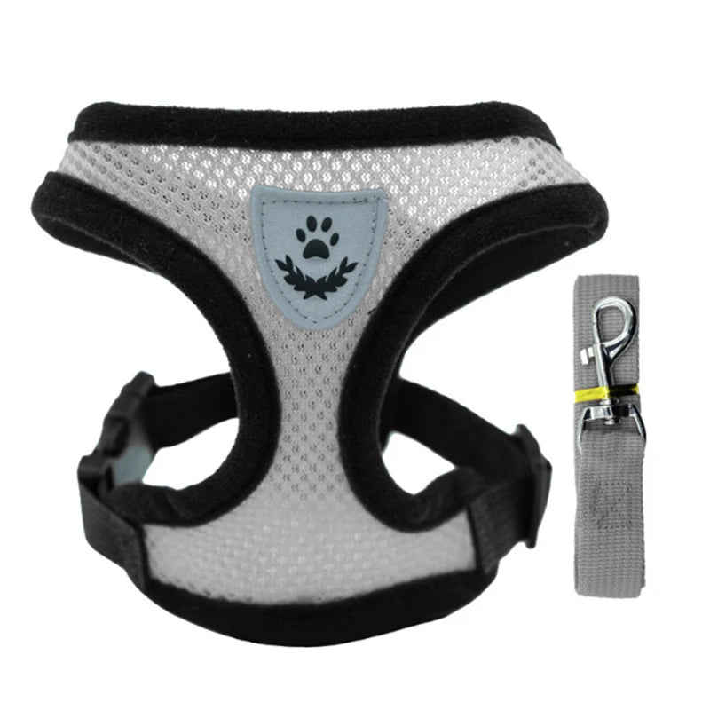 Breathable Dog Chest Harness with Leash – Summer Mesh Vest Set