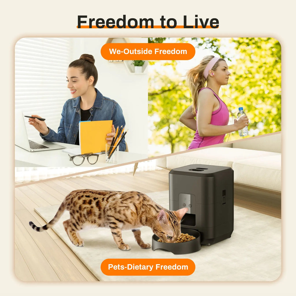 Smart Automatic Pet Feeder with Timer for Cats and Small Dogs