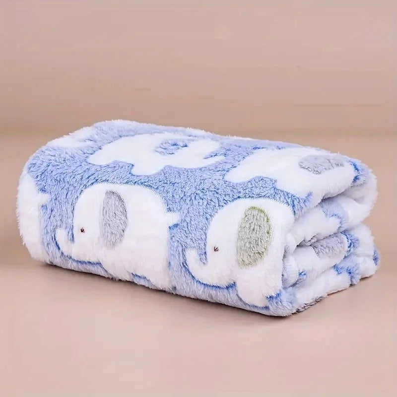 Christmas Elephant Flannel Pet Blanket for Dogs & Cats