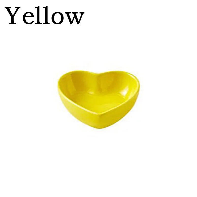 Heart-Shaped Ceramic Food Bowl for Hamsters and Small Animals