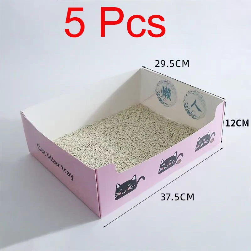 Disposable Foldable Cat Litter Box, Waterproof Portable Travel Tray