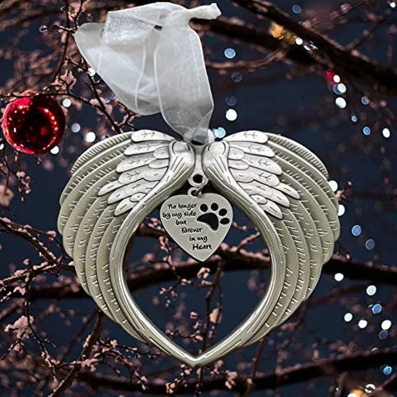 Angel Wing Pet Memorial Christmas Ornament, Dog & Cat Loss Gift