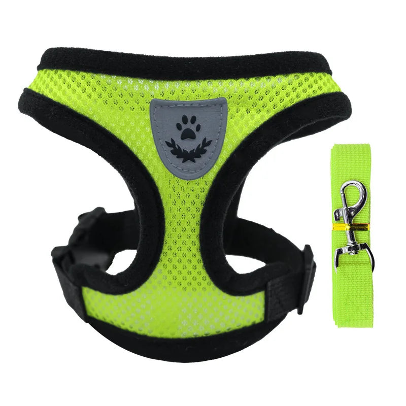 Breathable Dog Chest Harness with Leash – Summer Mesh Vest Set