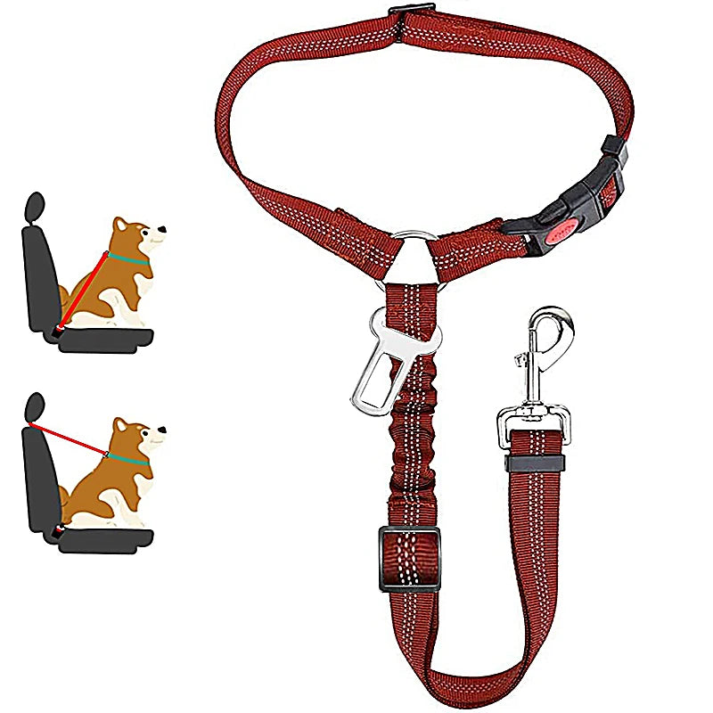 2-in-1 Dog Harness with Leash and Car Seat Belt Strap
