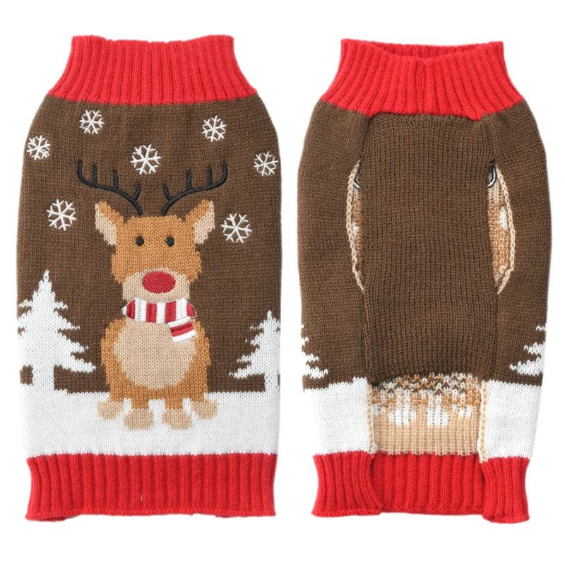 Soft Warm Christmas Turtleneck Dog Sweater for Small Dogs