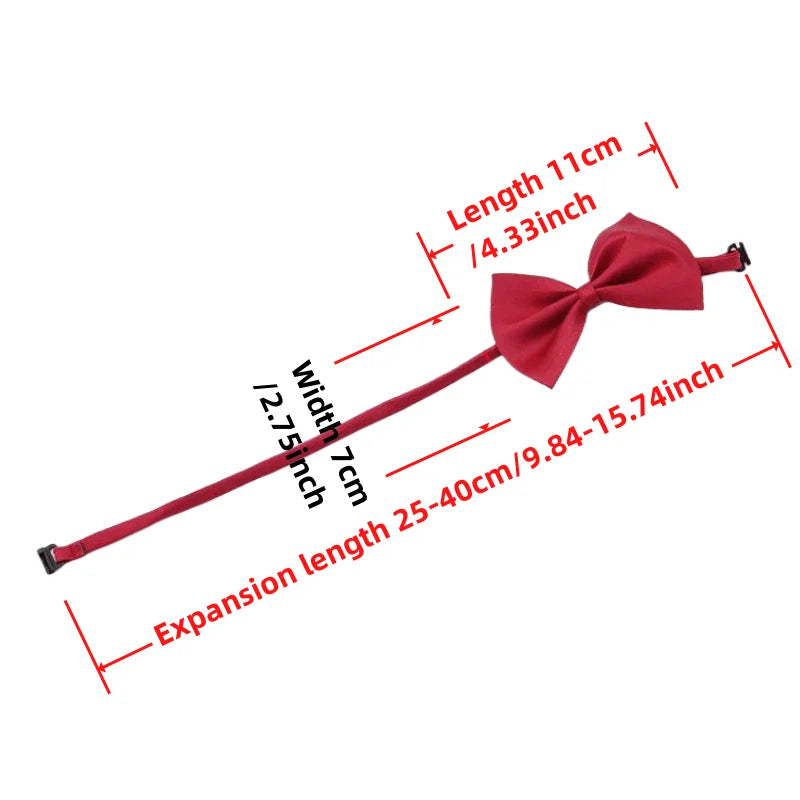 Adjustable Pet Bow Tie Collar for Dogs & Cats, Many Colors
