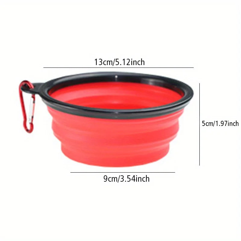 Foldable Silicone Dog Travel Bowl, Portable Water & Food Dish