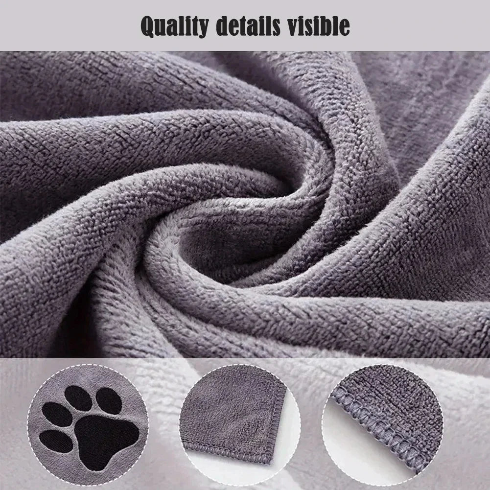 Absorbent Microfiber Dog Bath Towel, Quick-Dry Pet Towel