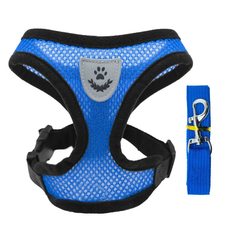 Breathable Dog Chest Harness with Leash – Summer Mesh Vest Set