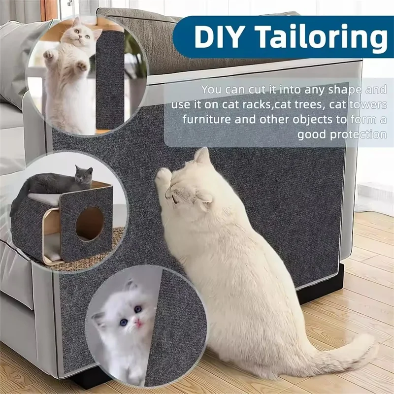 Trimmable Cat Scratcher Sofa Protector Pad Self-Adhesive Carpet Mat
