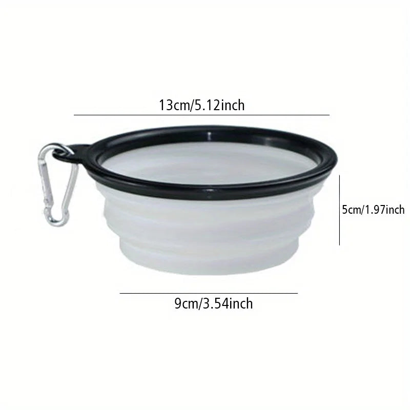 Foldable Silicone Dog Travel Bowl, Portable Water & Food Dish