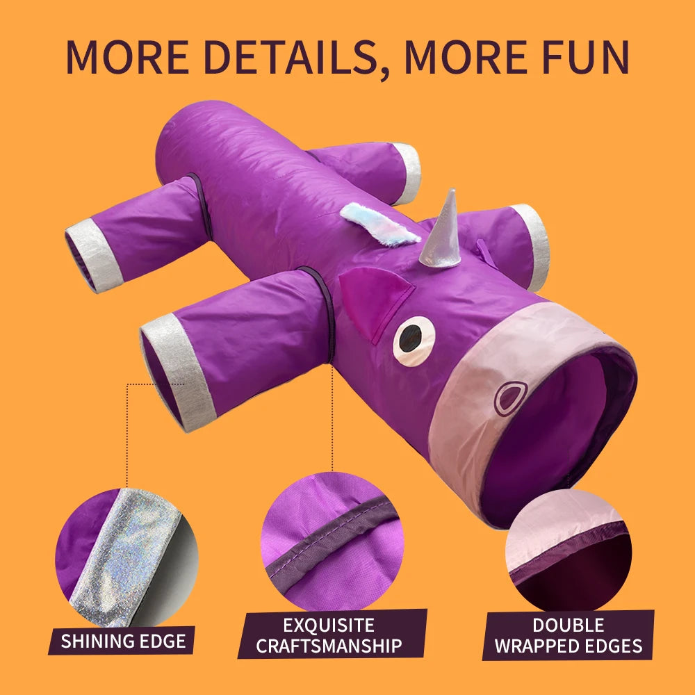 Christmas Collapsible Cat Tunnel, 6-Entrance Play Tunnel