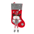 Christmas Pet Stocking with Paw Print, Plaid Hanging Gift Bag