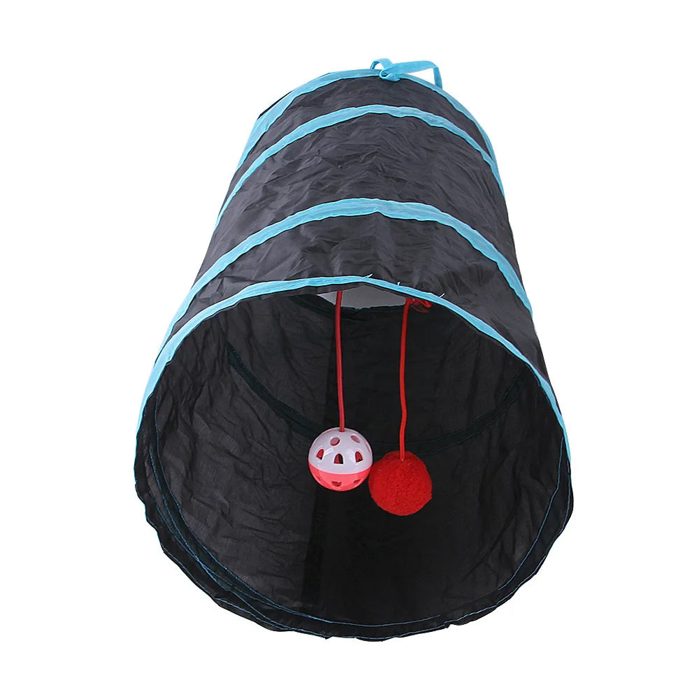 Collapsible 3-Way Cat Tunnel Toy, Breathable Indoor Play Tube