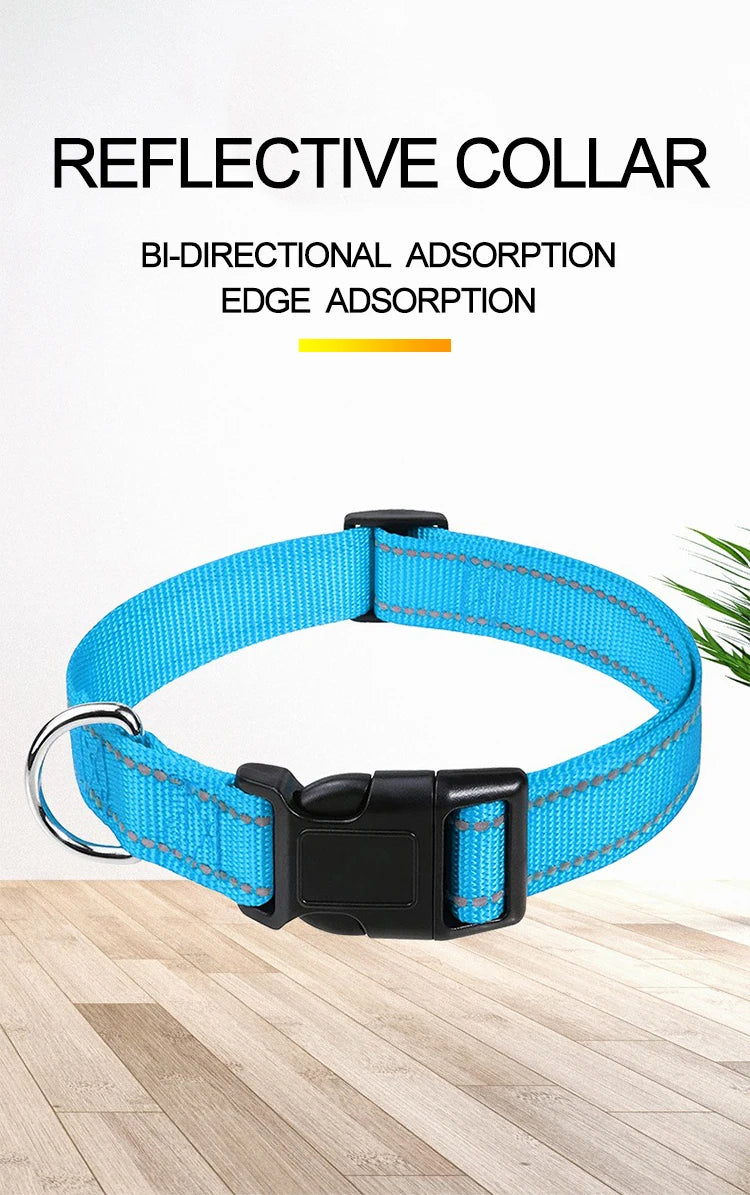 Adjustable Nylon Dog Collar, Soft Buckle Collar for Puppies & Dogs