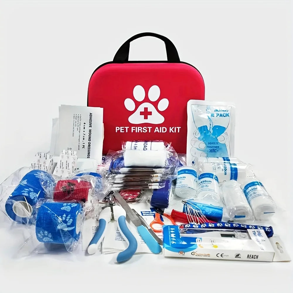 Pet First Aid Kit for Dogs & Cats, Travel and Camping Emergency Set