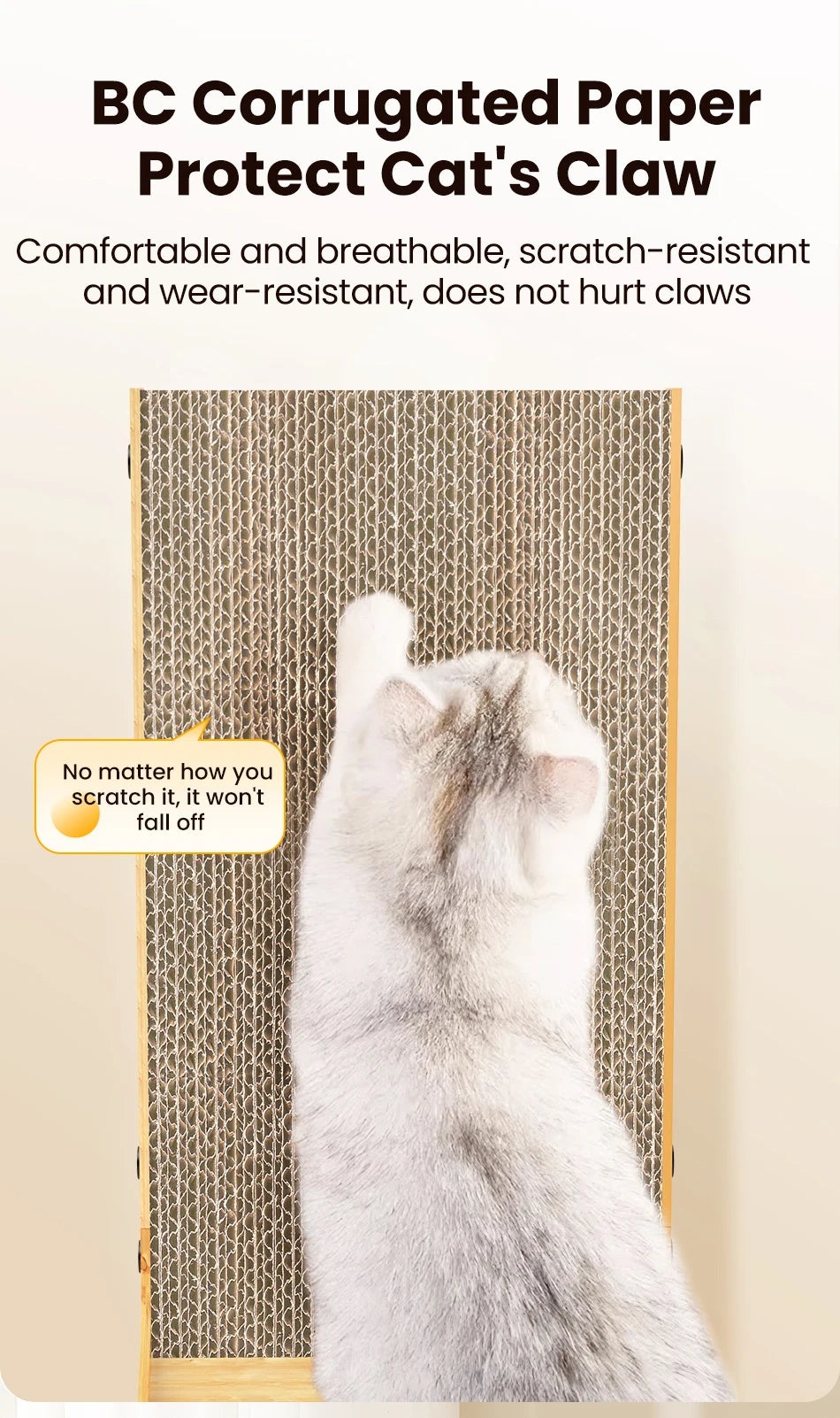 L-Shaped Cat Scratcher Board & Furniture Protector Scratch Mat