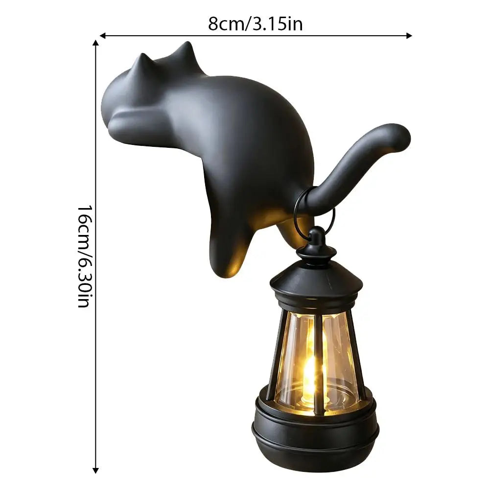 Cat Shelf-Edge Hanging Lantern LED Night Light, Gift for Cat Lovers
