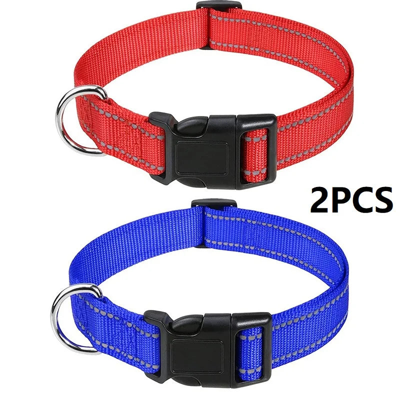 Adjustable Nylon Dog Collar, Soft Buckle Collar for Puppies & Dogs