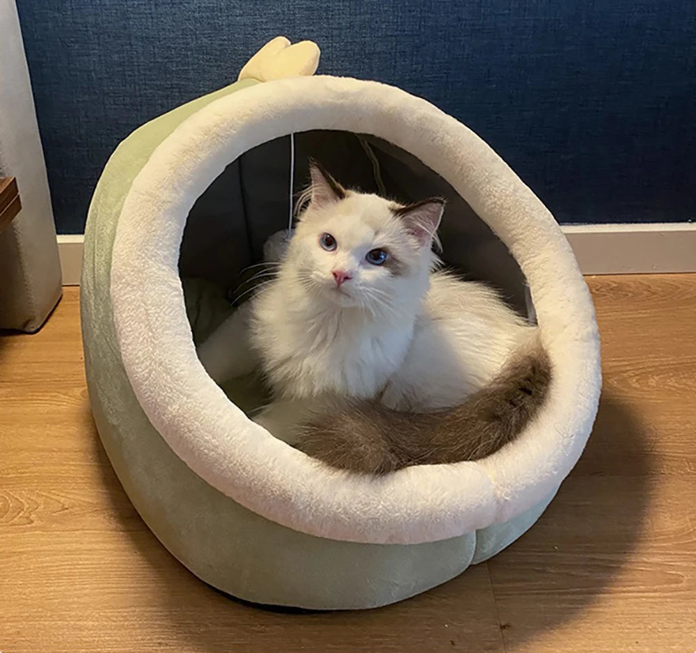 Self-Warming Pet Tent Cave Bed for Cats & Small Dogs, Washable