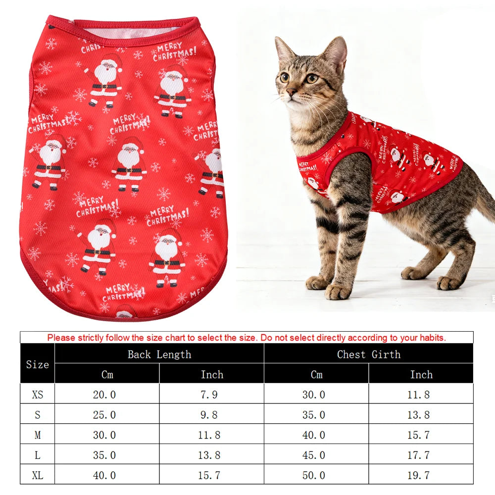 Christmas Santa Claus Costume Jumpsuit for Cats & Small Dogs