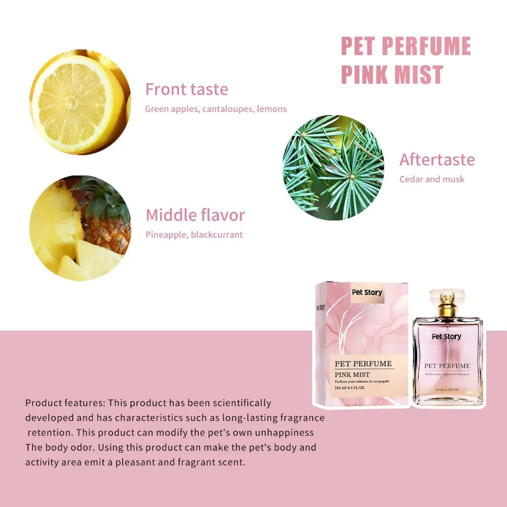 Long-Lasting Pet Cologne Deodorizing Spray for Dogs & Cats, 100ml