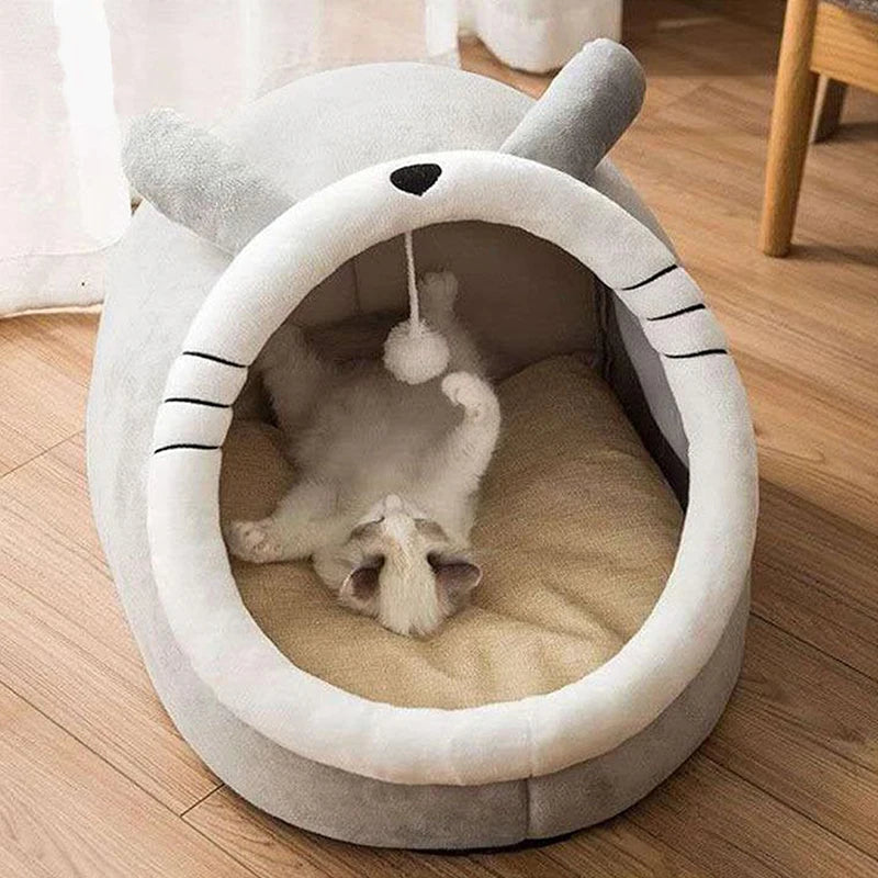 Self-Warming Pet Tent Cave Bed for Cats & Small Dogs, Washable