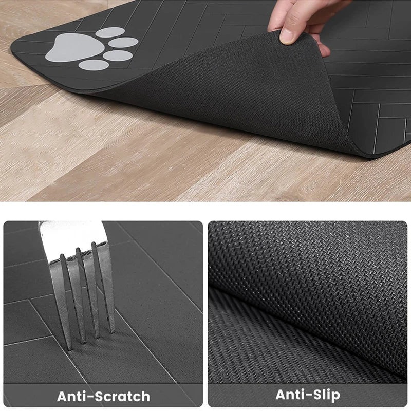 Absorbent Pet Feeding Mat with Waterproof Rubber Back